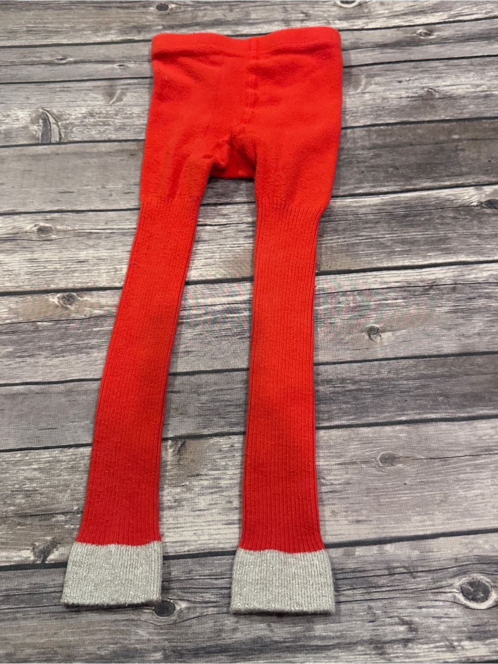 Mini Boden coral ribbed footless tights fair light pilling, size 4-5Y